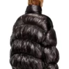 w-choco Hooded down jacket with bubble effect