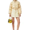 w-crema Quilted-vinyl down bomber jacket