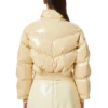 w-crema Quilted-vinyl down bomber jacket