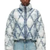 w-histel Puffer jacket in argyle-quilted devoré shell