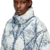 w-histel Puffer jacket in argyle-quilted devoré shell