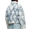 w-histel Puffer jacket in argyle-quilted devoré shell