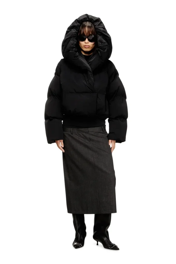 w-iley-t1 Wrap puffer in bi-stretch nylon