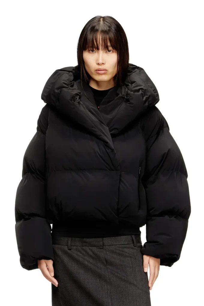 w-iley-t1 Wrap puffer in bi-stretch nylon