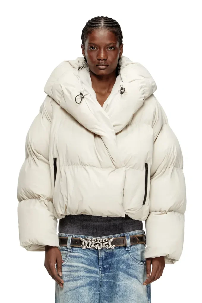 w-iley-t1 Wrap puffer in bi-stretch nylon