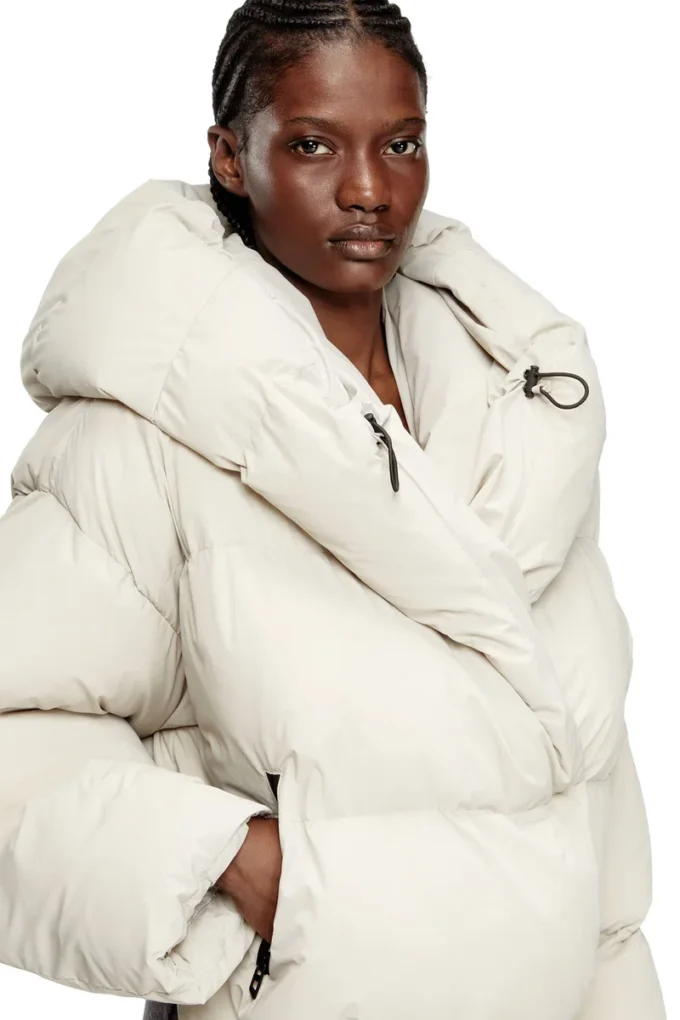 w-iley-t1 Wrap puffer in bi-stretch nylon