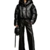 w-illey Hooded puffer jacket in coated fabric