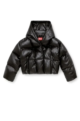 w-illey Hooded puffer jacket in coated fabric