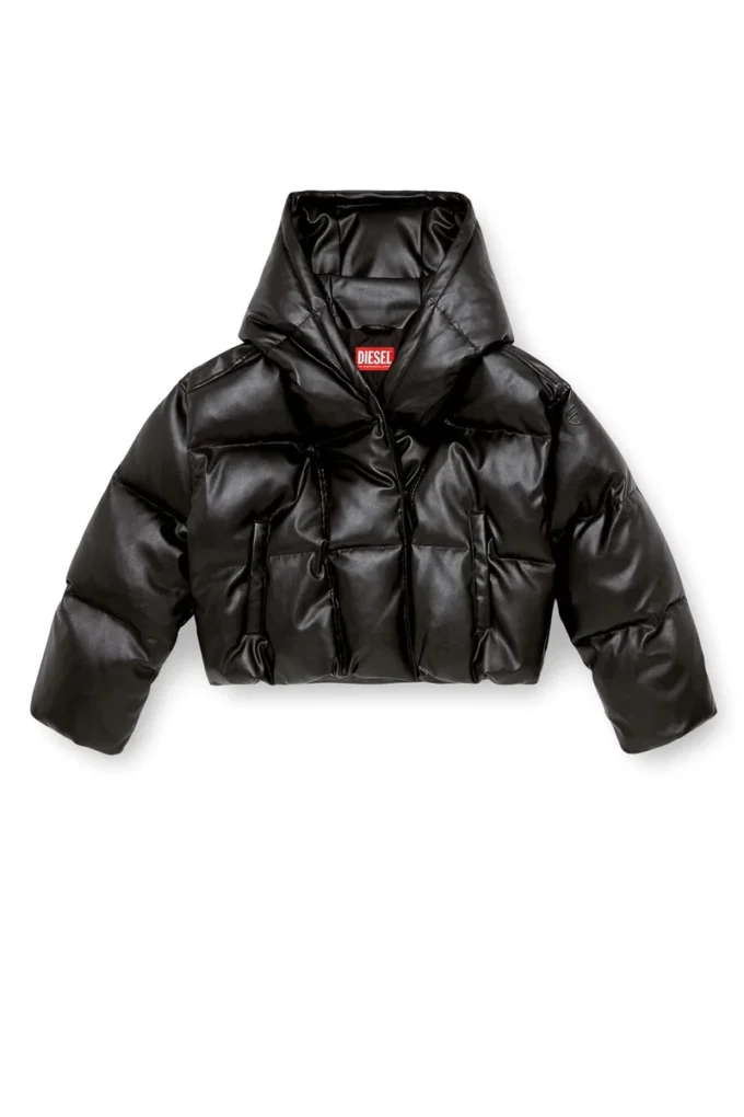 w-illey Hooded puffer jacket in coated fabric