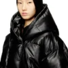 w-illey Hooded puffer jacket in coated fabric