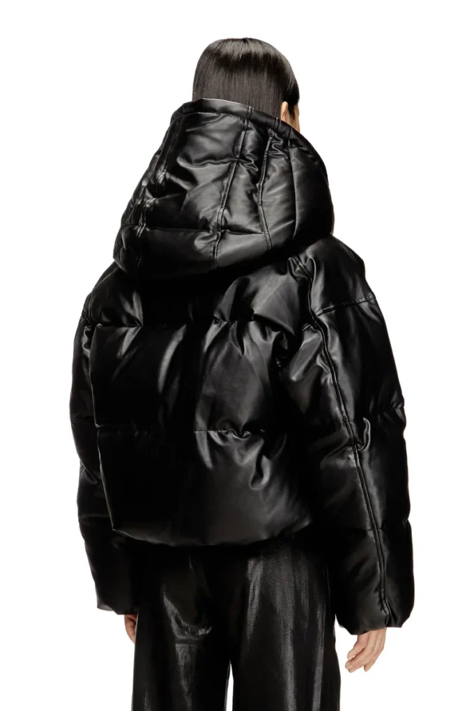 w-illey Hooded puffer jacket in coated fabric