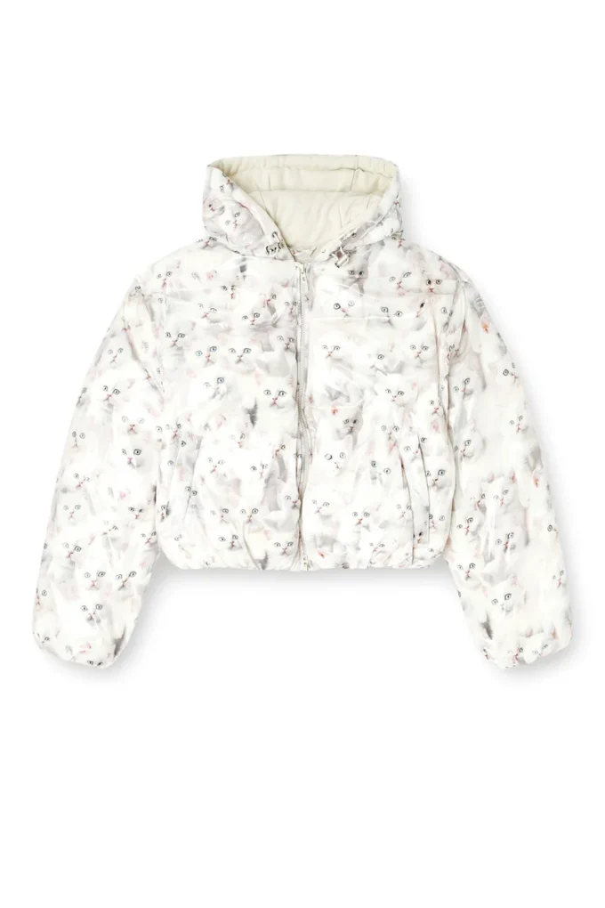 w-inner-r1 Padded jacket with cat print