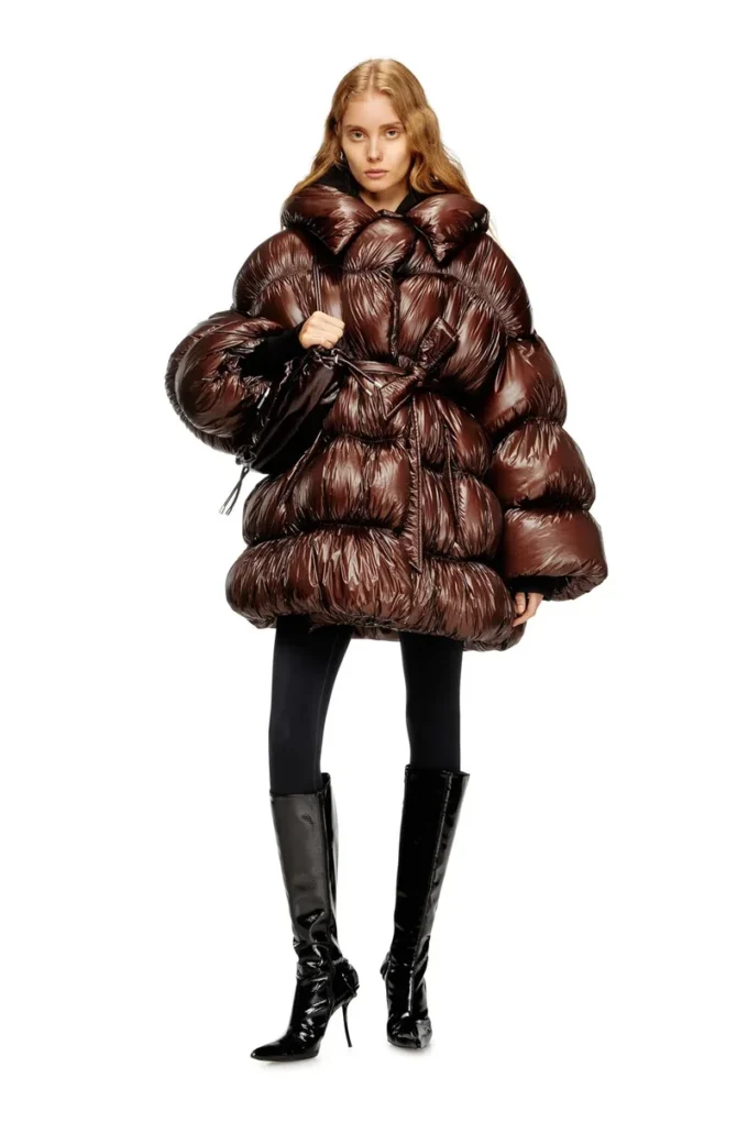 w-inona Short quilted down coat with belt