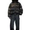 w-johns Puffer jacket in dirt-effect camo denim