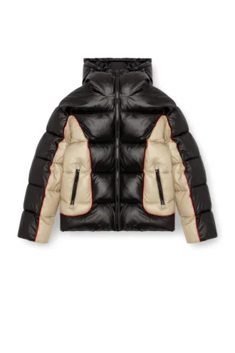 w-ostend Hooded puffer jacket in shiny ripstop