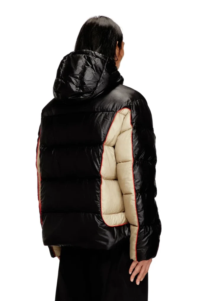 w-ostend Hooded puffer jacket in shiny ripstop