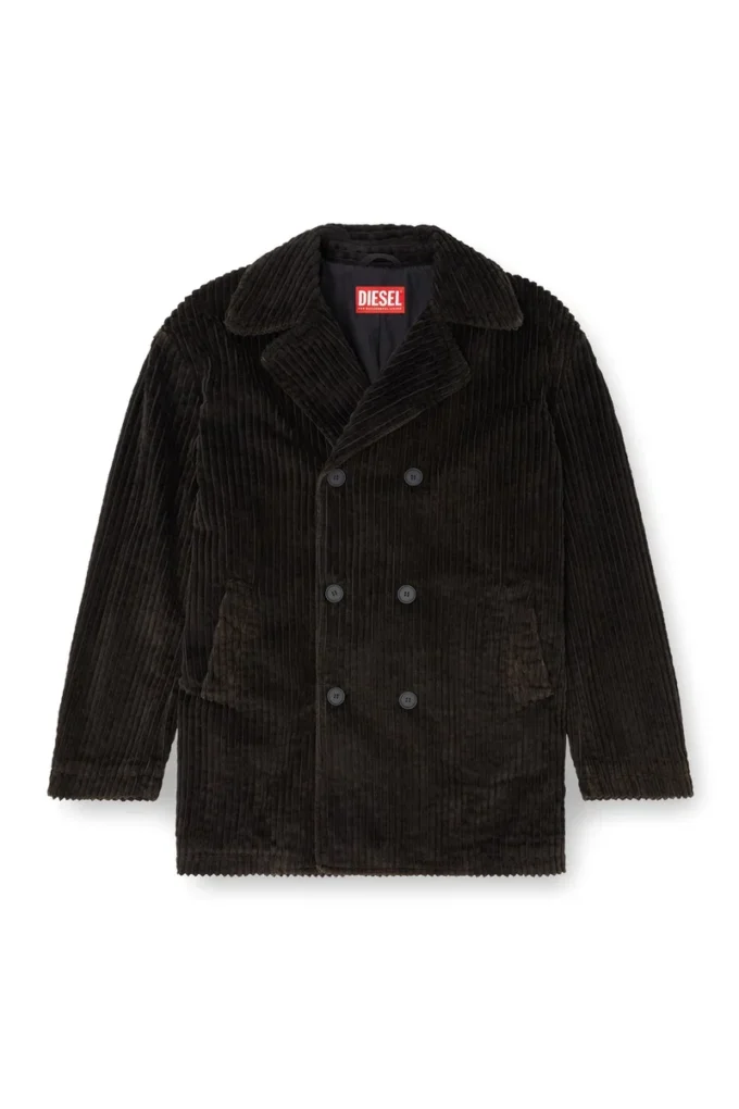 w-otis Pea coat in treated corduroy