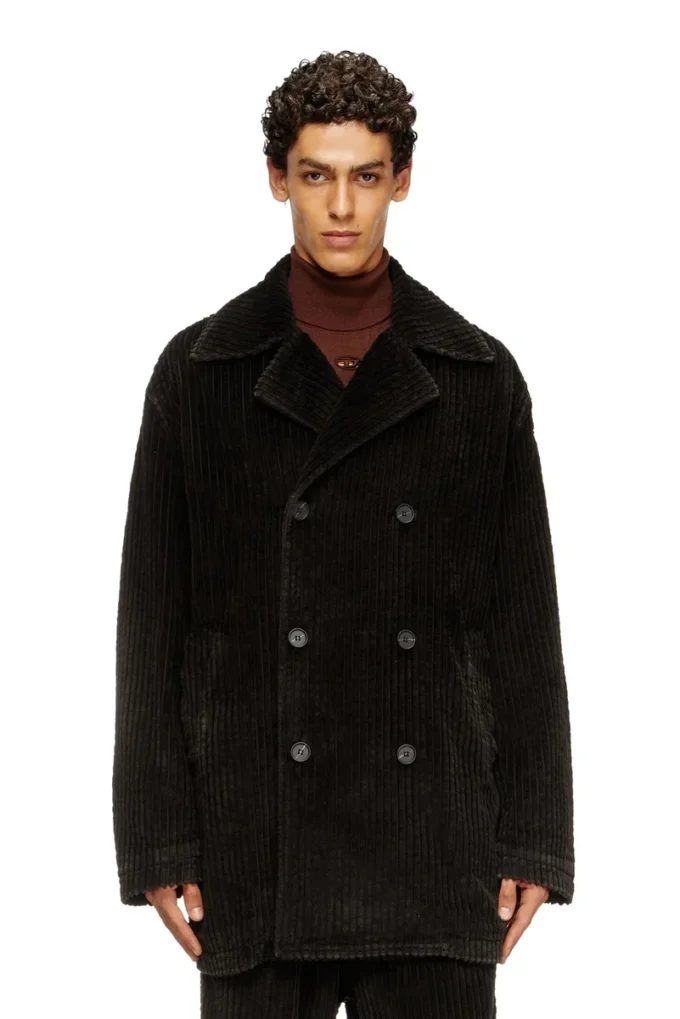 w-otis Pea coat in treated corduroy