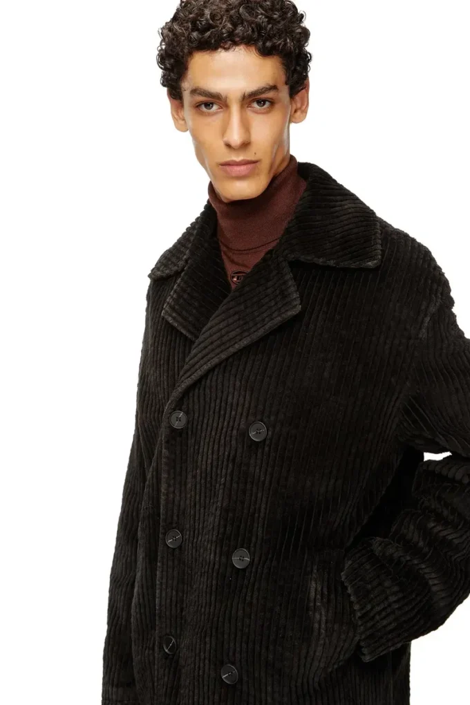 w-otis Pea coat in treated corduroy