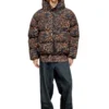 w-spider Hooded puffer jacket with spider print