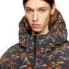 w-spider Hooded puffer jacket with spider print