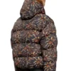 w-spider Hooded puffer jacket with spider print