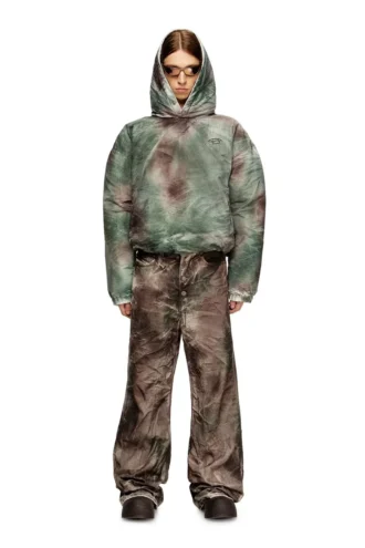 w-thug-jkt-puffy Puffy hooded jacket in camo nylon