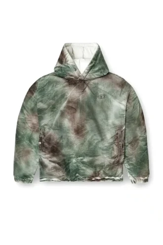 w-thug-jkt-puffy Puffy hooded jacket in camo nylon